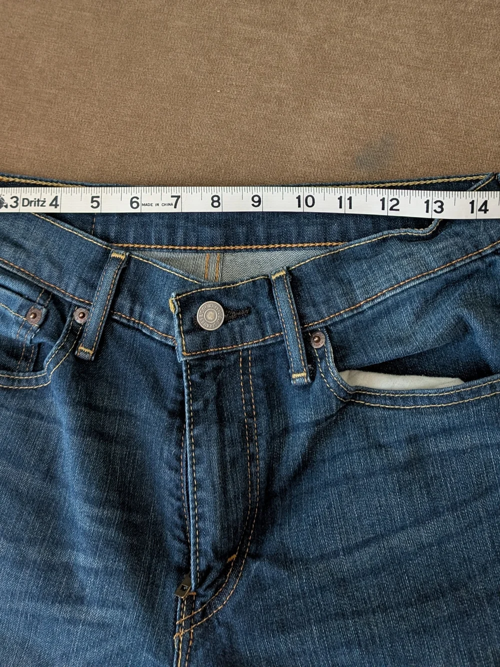 Levi's 511 Slim Jeans in Blue with Tan Patch